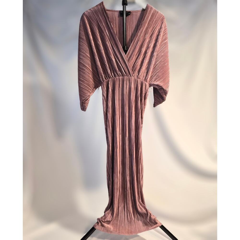 ASOS Design Plisse Batwing Maxi Dress Dusty Rose‎ Mauve US 0
